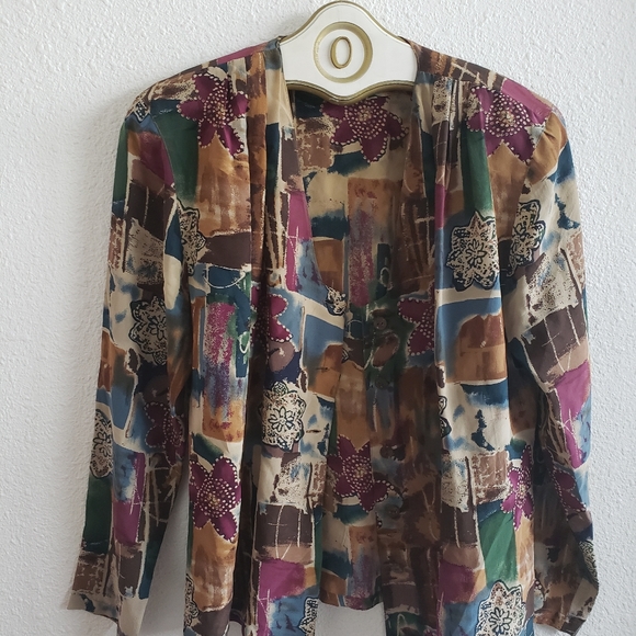 Vintage Nora Noh Silk 100 % Longsleeve Blouse - Picture 13 of 13